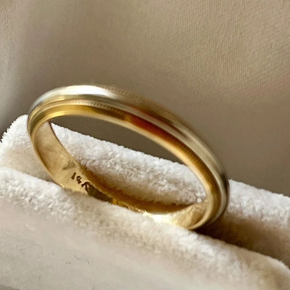 Milgrain Band Ring 14k / Size 6 - Picture 2 of 5